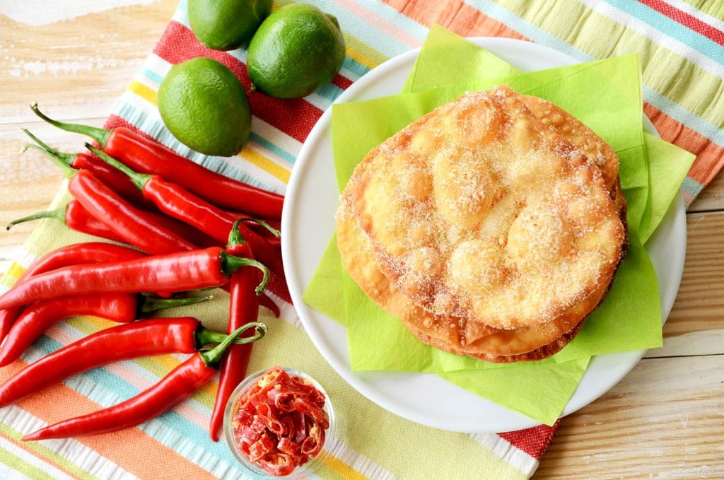 Chile Lime Mexican Bunuelos Top Down Web 1024x679 - Candied Chile and Lime Mexican Bunuelos