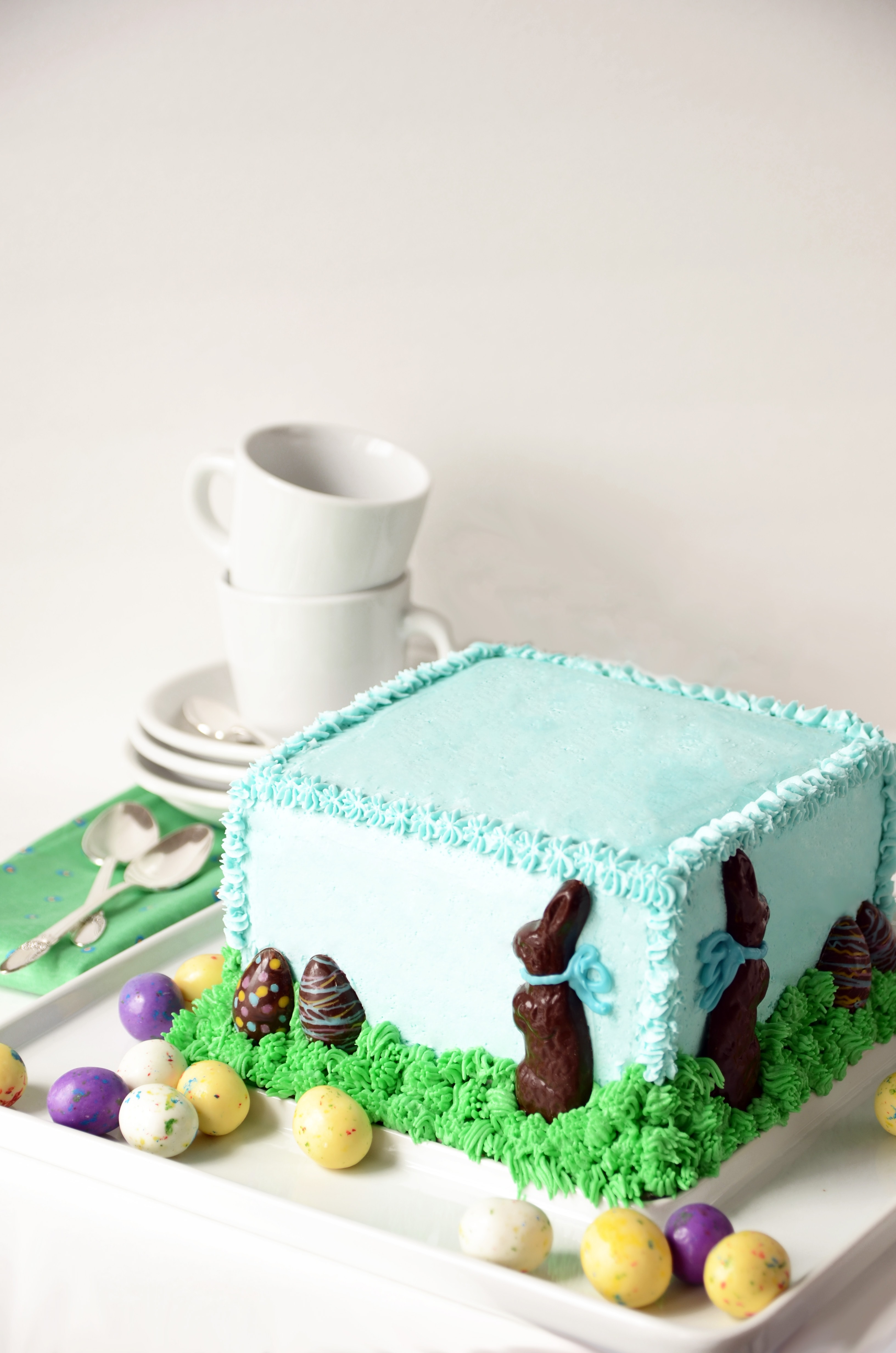 Chocolate Easter Bunny Cake - Vintage Kitty