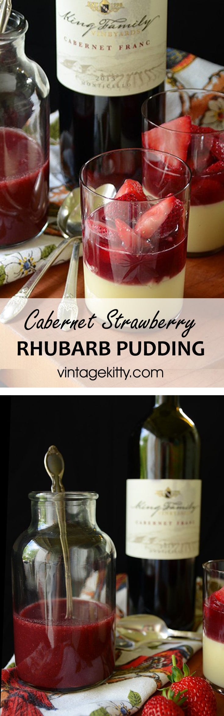 Cabernet Strawberry Rhubarb Pudding - Elegant Cabernet Strawberry Rhubarb Pudding