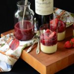 This Elegant Cabernet Strawberry Rhubarb Pudding makes great use of the season's bounty and elevates pudding beyond a children's dessert. | vintagekitty.com