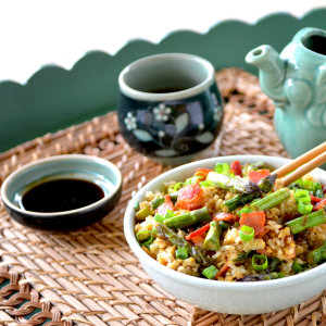 Breadfast Fried Rice 3 Cropped Web 300x300 - Breakfast Fried Rice with Bacon, Eggs and Asparagus