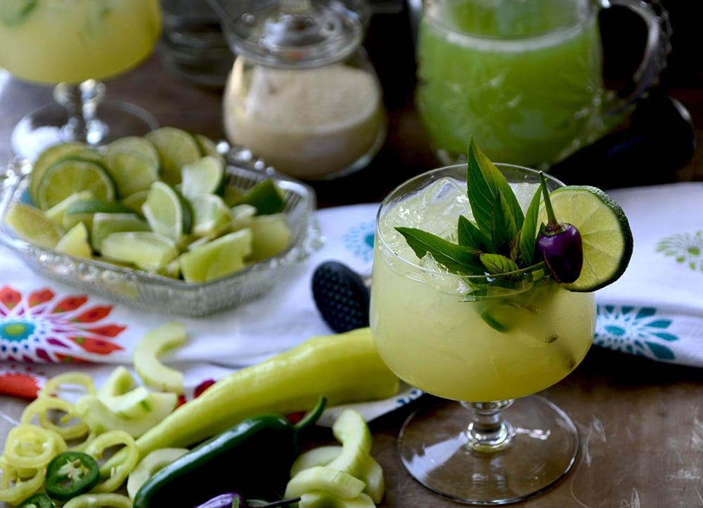 Spicy Thai Basil Cucumber Cocktail Vintage Kitty