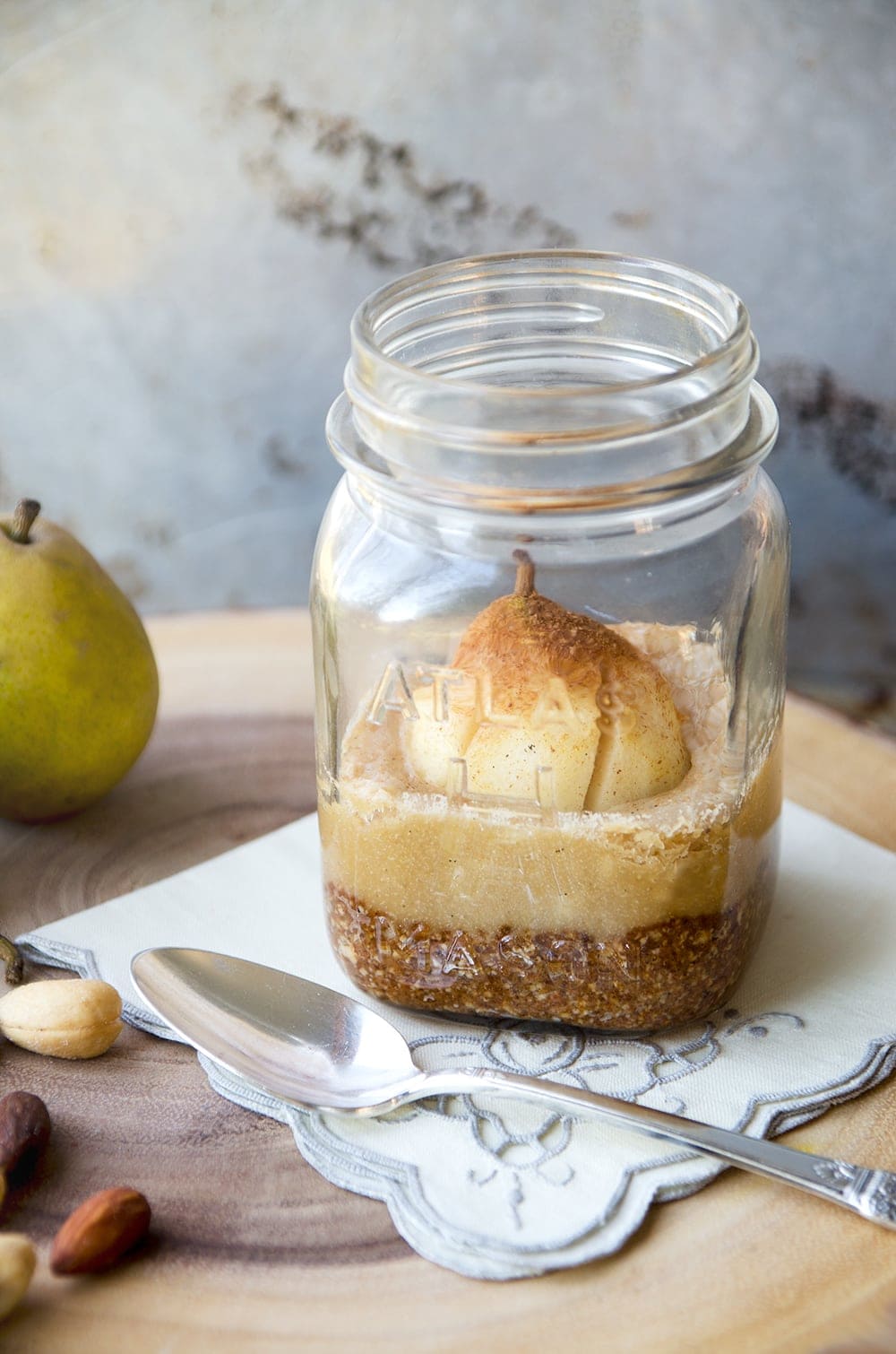 Nutty Pear Crumble in Jar 2 Web - Nutty Pear Crumble- Vegan and Gluten Free