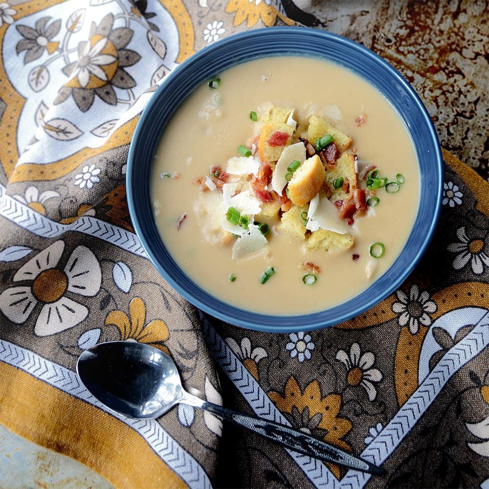 Celery Root and White Bean Soup Top Down Web - Celery Root and White Bean Soup