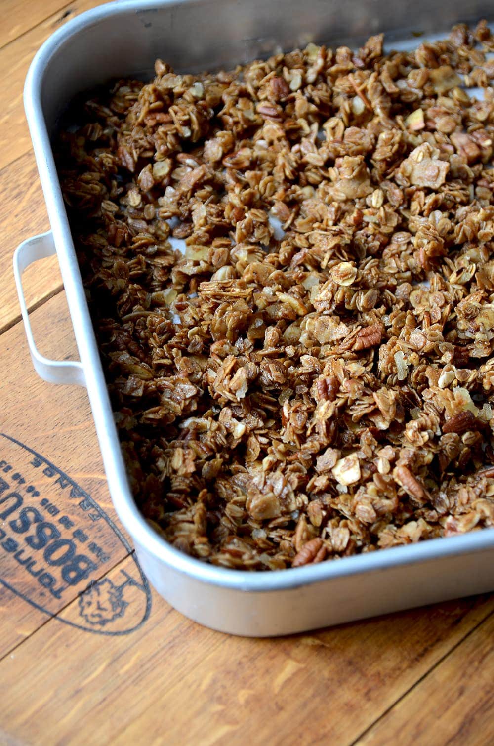 Pan of Gingerbread Granola Web - Honey Walnut Zucchini Bread