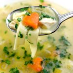 This Lemon Chicken Noodle Soup is hearty, robust and made with love! You are going to heart this twist on the classic so much that you'll say goodbye to Plain Jane noodle soups forever! | vintagekitty.com