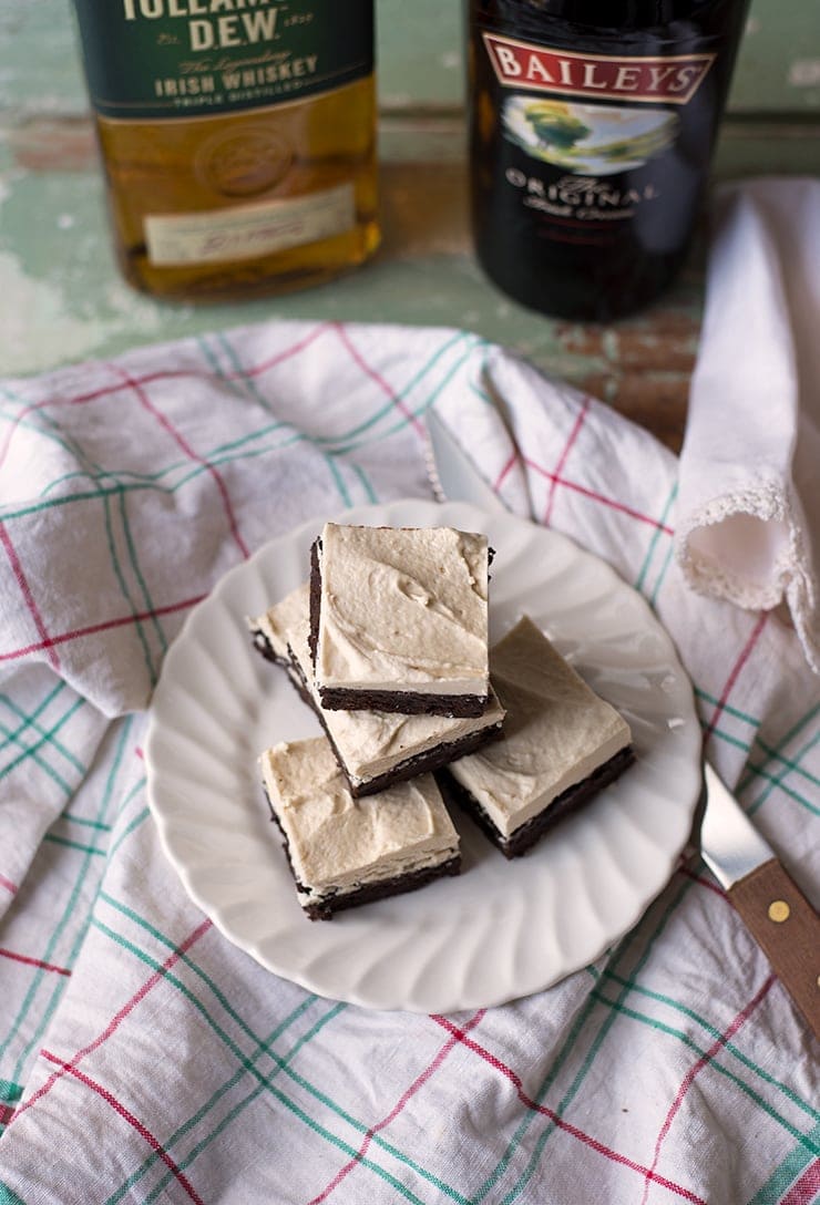 Boozy Irish Brownies 9283 Web - Boozy Irish Brownies with Irish Cream Whiskey Ganache