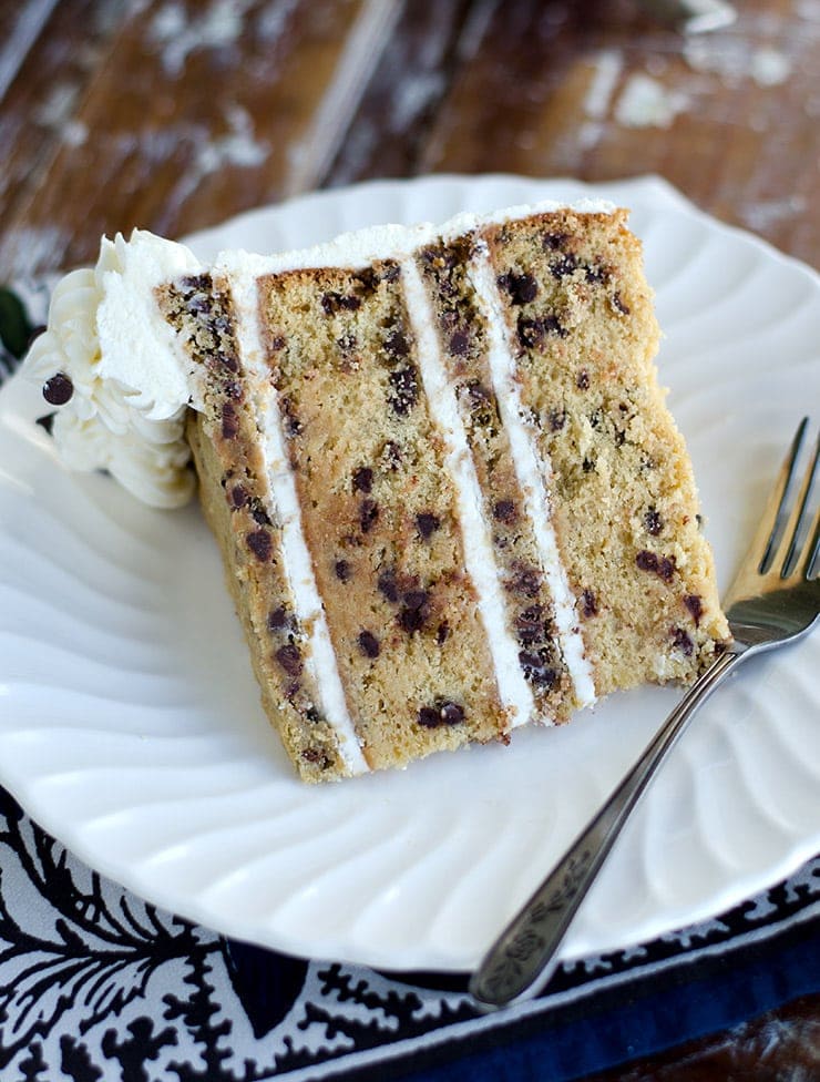 Cream Filled Chocolate Chip Crumb Cake | Just A Pinch Recipes