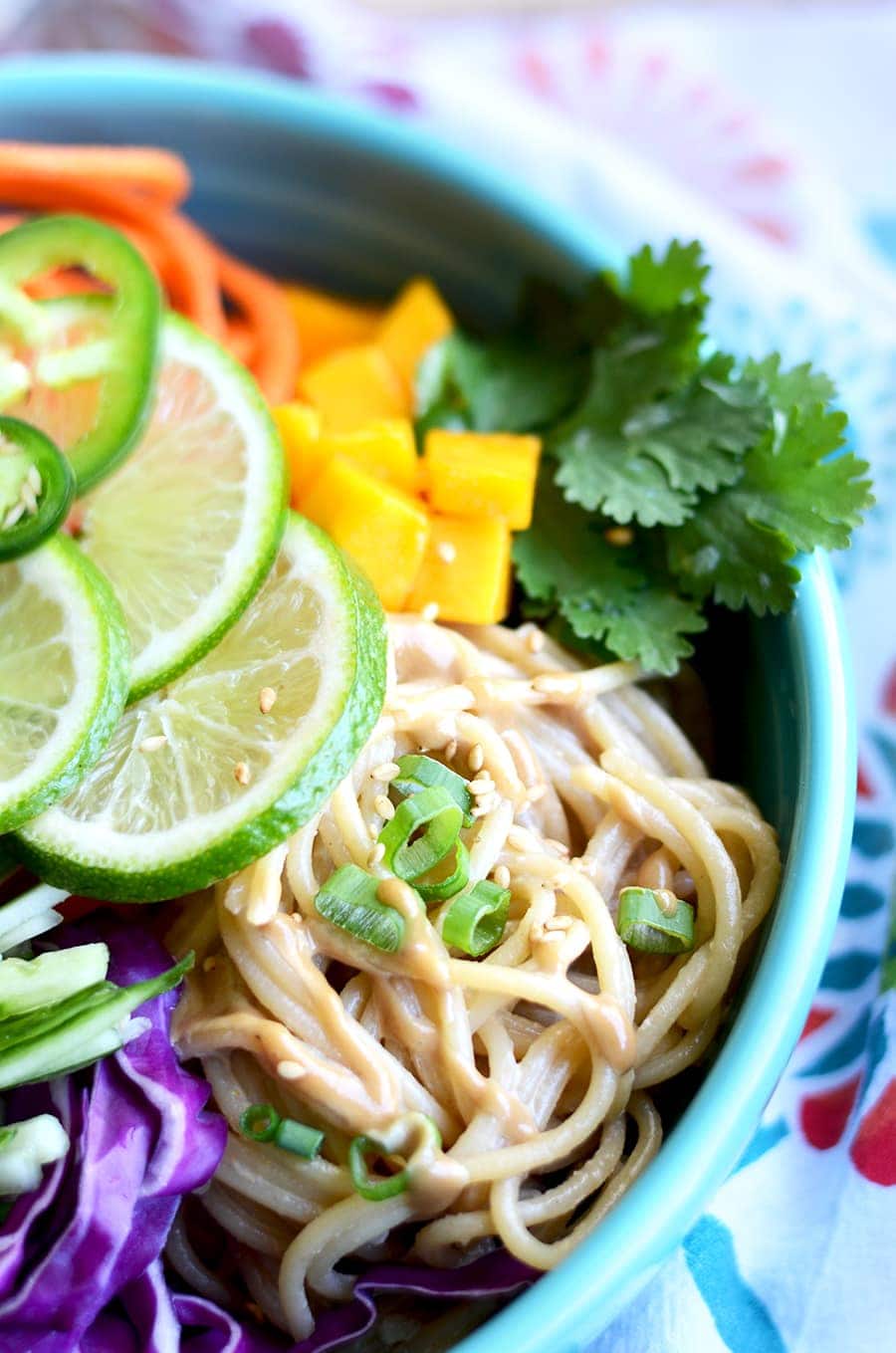 Noodles in Noodle Bowl Web - Sesame Noodle Salad with Cashew Dressing