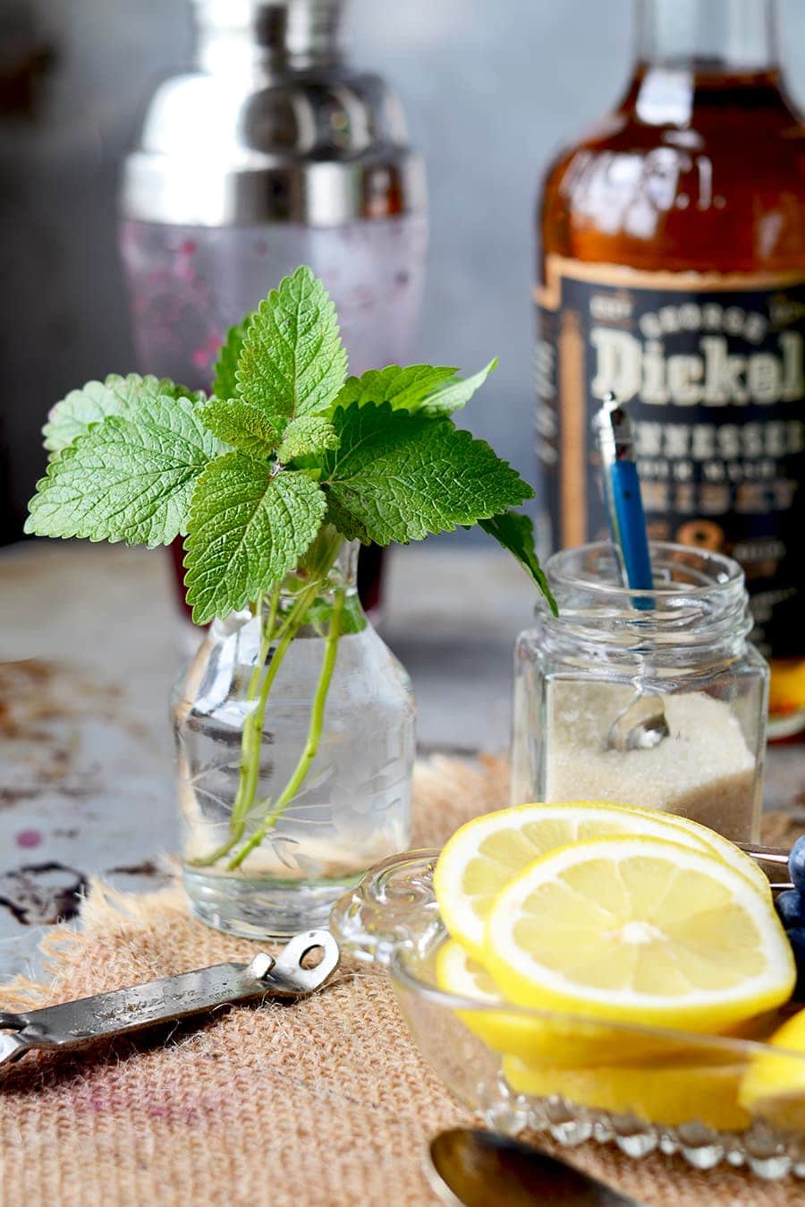 Lemon Balm Web - Blueberry Whiskey Buck