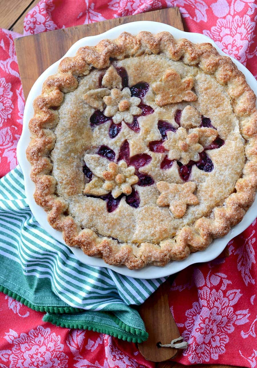 Top Down Mixed Berry Pie - Magnificent Mixed Berry Pie with Butter Almond Crust