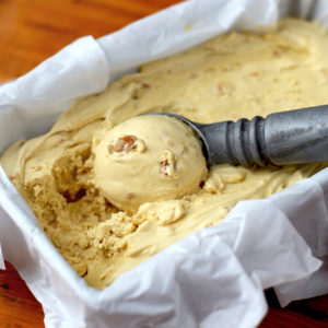 Vertical Pawpaw Ice Cream Web 300x300 - Salted Caramel Pawpaw Ice Cream </br> with Cashew Praline Crunch