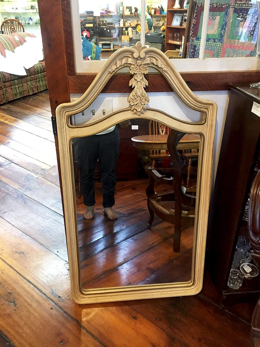 Mirror at Thriftstore Web - How to Make a Tombstone Prop </br> from a Vintage Mirror