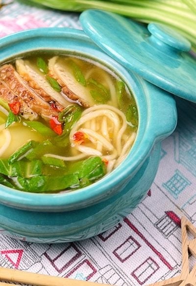 This homemade Chinese Noodle Soup makes use of chicken leftovers or a rotisserie chicken, so you have time to enjoy the pleasure of handmade noodles!