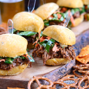 Pork Sliders Web 300x300 - Slow Cooker Pork Barbecue Sliders with Homemade Bok Choy and Carrot Slaw