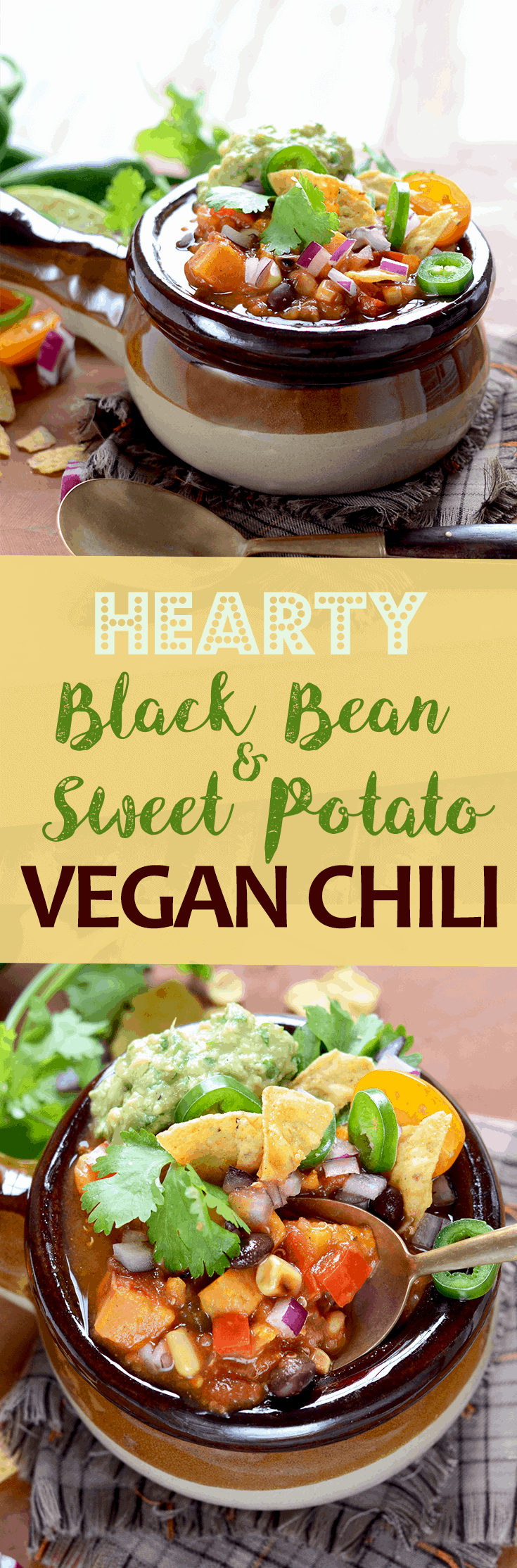 Vegan Chili Pin - Vegan Sweet Potato Chili with Black Beans and Quinoa