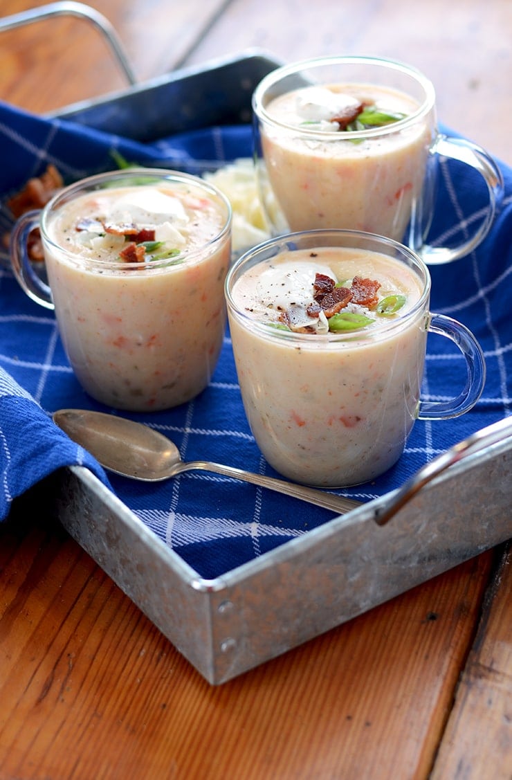 Tray of Potato Soup Web 2 - Classic Potato Soup with Bacon and Cheddar