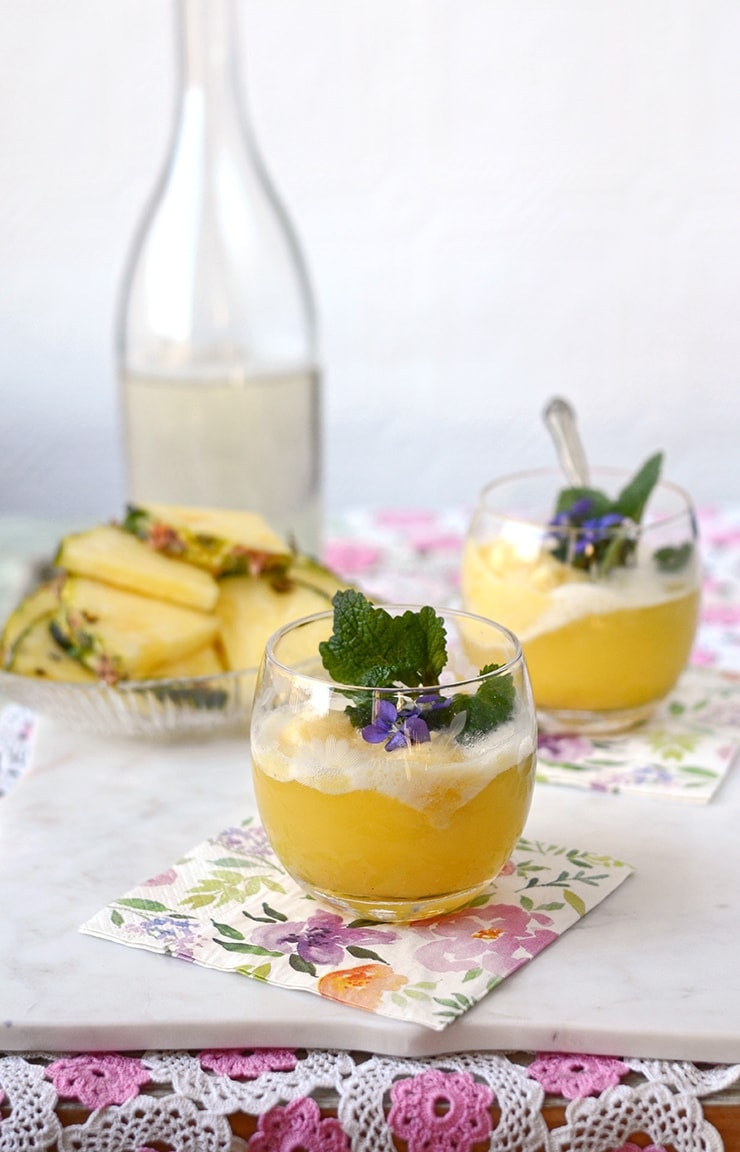 Pineapple Sorbet Prosecco Floats Web - Prosecco Pineapple Sorbet Floats