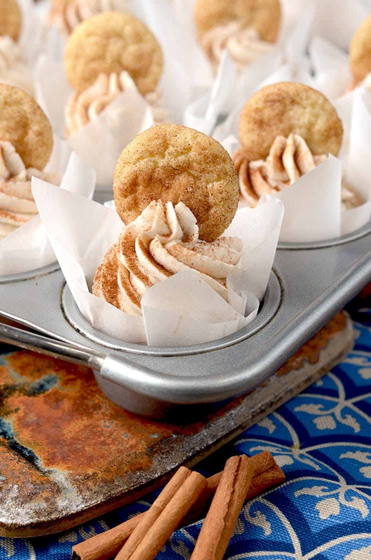 Closeup of Snickerdoodle Cupcakes in Pan Web - Snickerdoodle Cupcakes