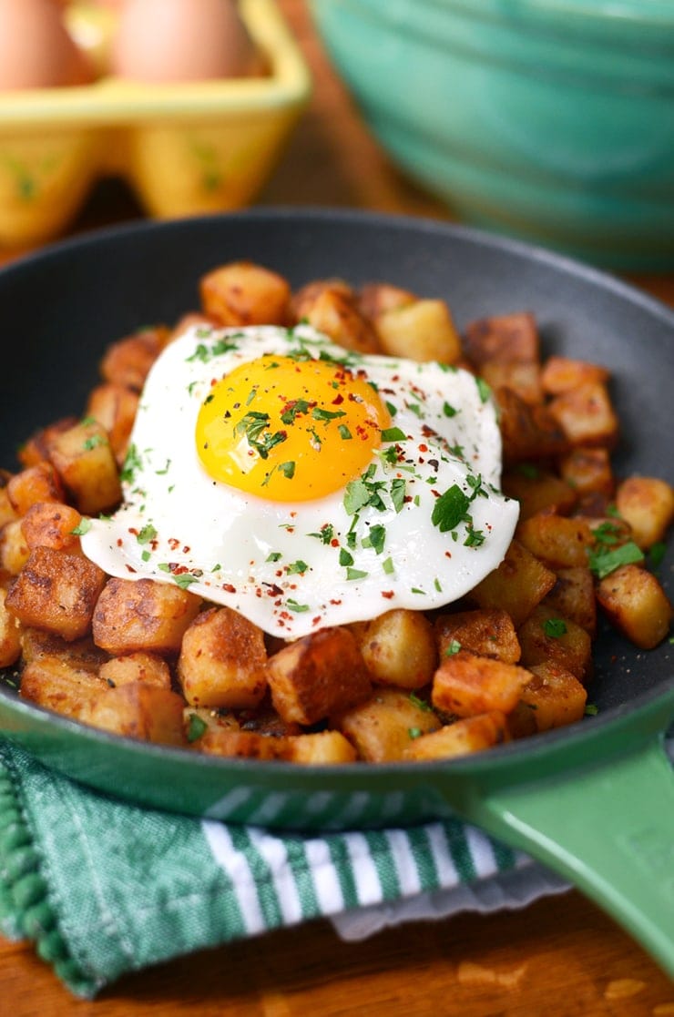 DSC 4243 Web - Crispy Aleppo Pepper Breakfast Potatoes with Sunny Side Up Eggs