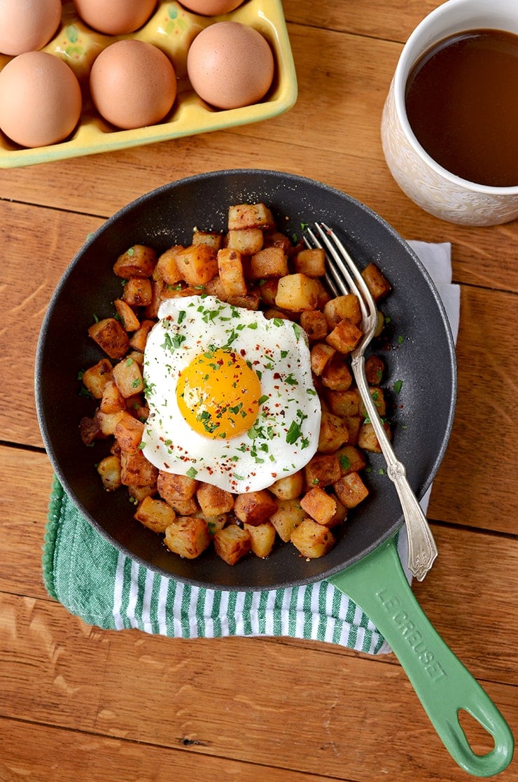 DSC 4246 Web - Crispy Aleppo Pepper Breakfast Potatoes with Sunny Side Up Eggs