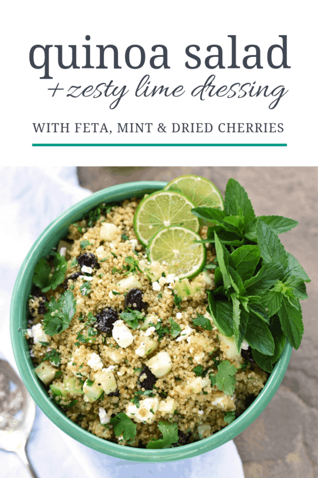 Rice Cooker Quinoa Salad with Feta and Dried Cherries - Vintage Kitty