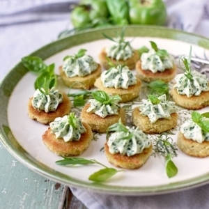 Fried Green Tomatoes 5212 Web 300x300 - Fried Green Tomatoes </br>with Whipped Herb Chevre