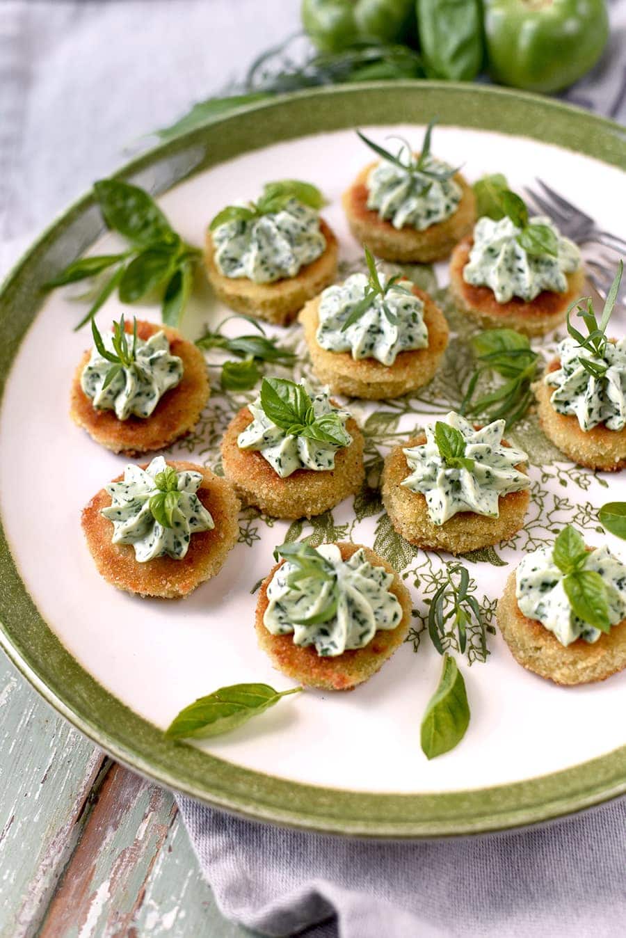 Fried Green Tomatoes 5234 Web - Fried Green Tomatoes </br>with Whipped Herb Chevre