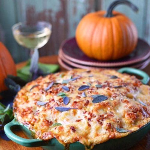 Pumpkin Mac and Cheese with Bacon and Fresh Sage - Vintage Kitty