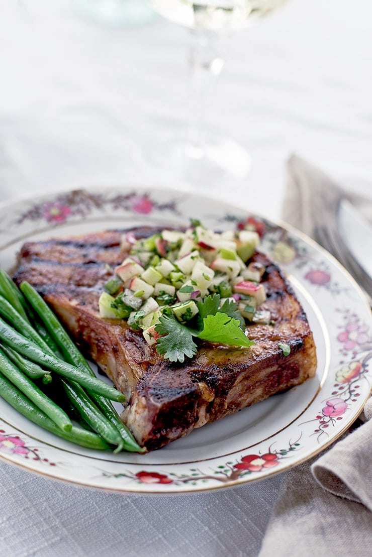 Grilled Pork Chops with Apple Salsa 4435 2 Web - Apple Slab Pie with Crumb Topping and Cinnamon Pie Crust