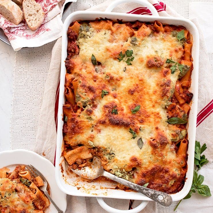 Baked Rigatoni 5301 Square - Vegetable Bruschetta with Peppers, Squash and Carrots