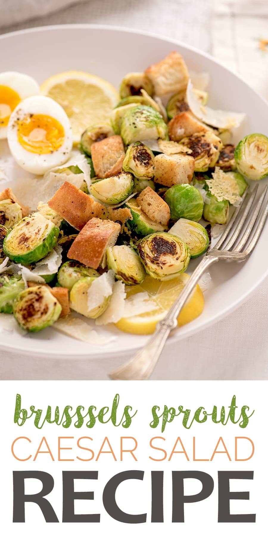 Charred Brussels Sprouts Caesar Salad - Charred Brussels Sprouts Caesar Salad