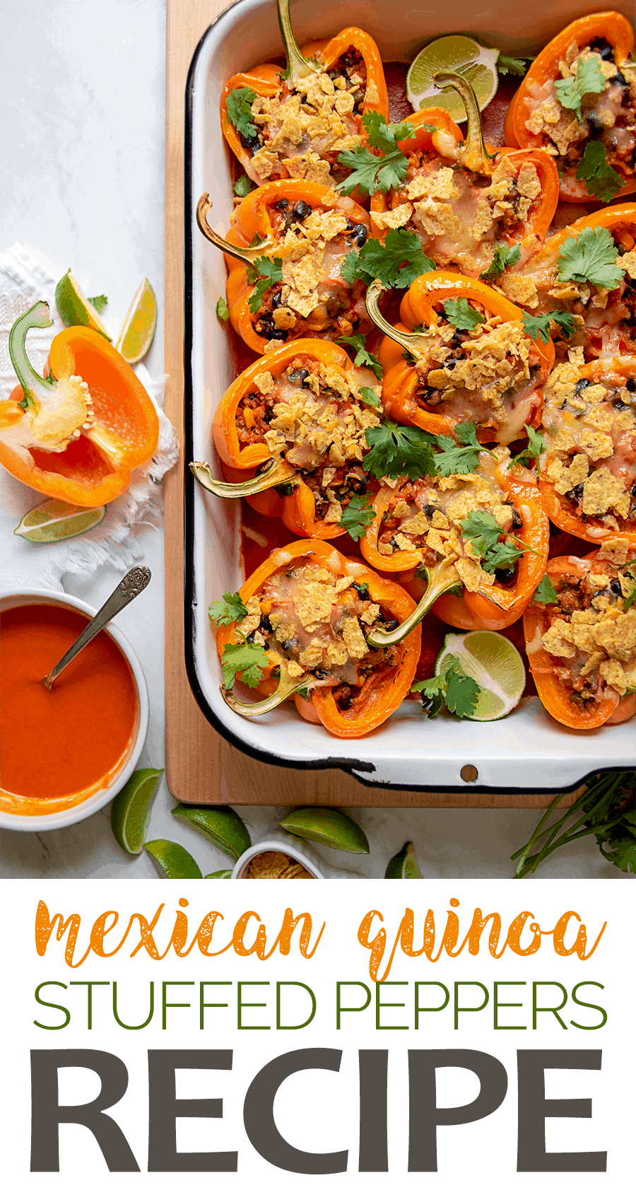 Mexican Quinoa Stuffed Peppers - Mexican Stuffed Peppers with Black Beans, Quinoa and Corn