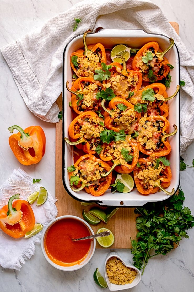 Mexican Stuffed Peppers  0248 Web - Mexican Stuffed Peppers with Black Beans, Quinoa and Corn