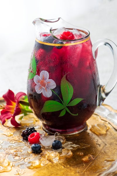 pitcher of berry iced tea