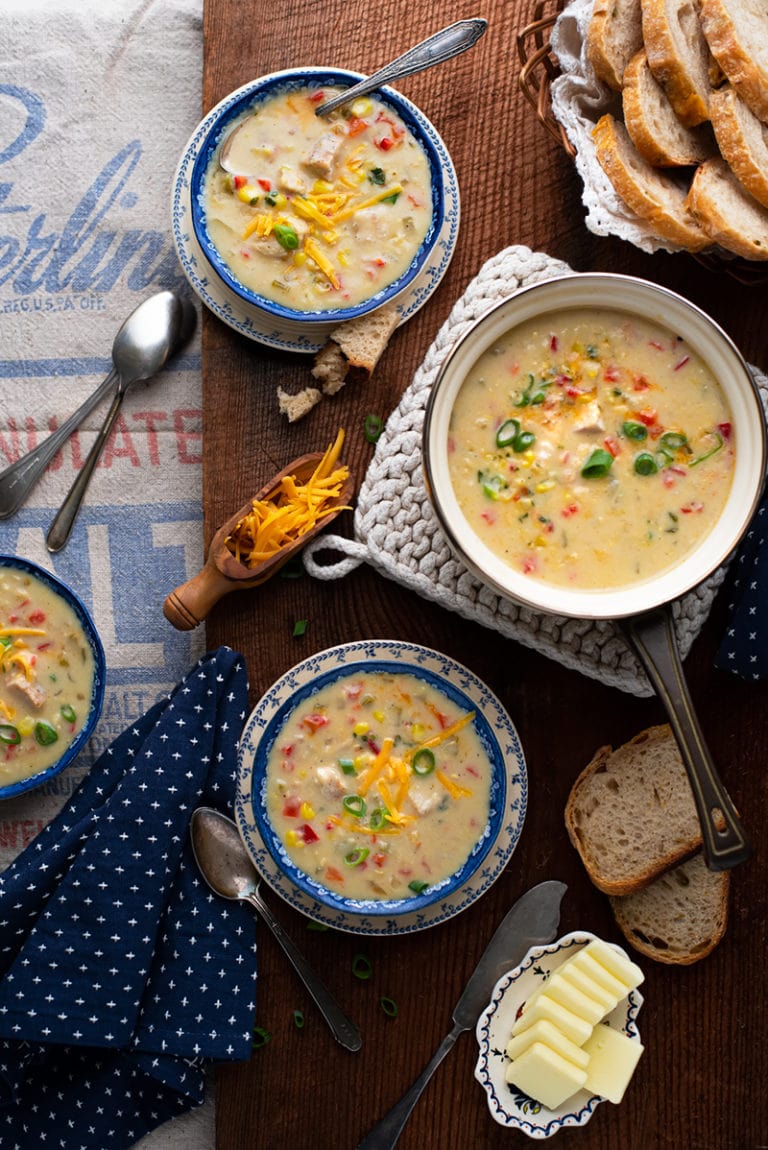 Comforting Creamy Chicken Corn Soup with a Hint of Heat - Vintage Kitty