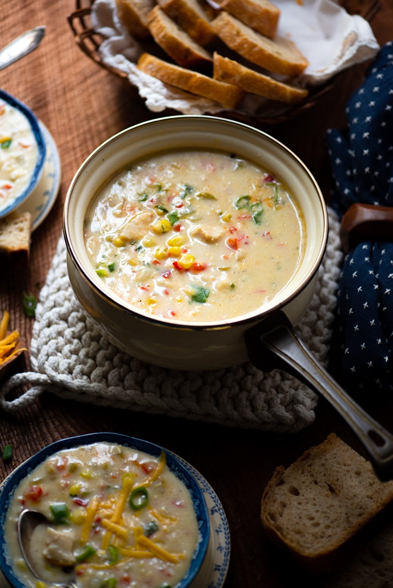 Creamy Chicken Corn Soup 8715 800px - Comforting Creamy Chicken Corn Soup with a Hint of Heat