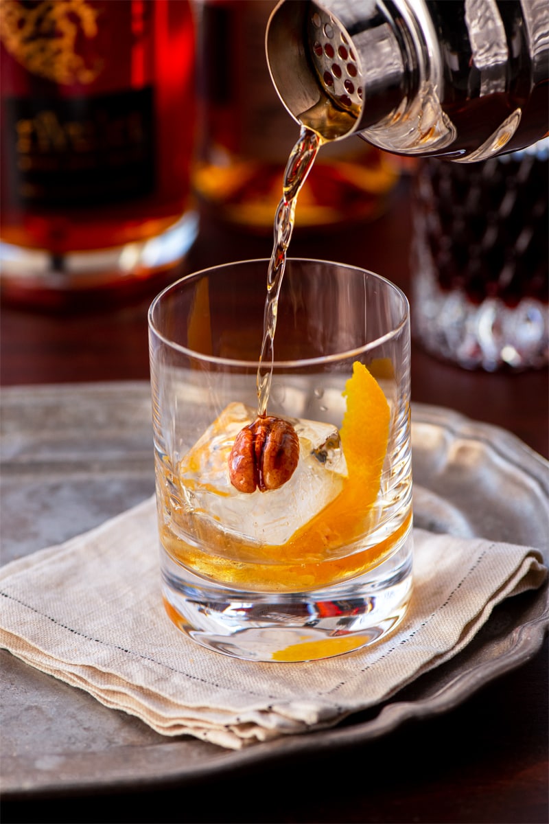 Pecan Bourbon Old Fashioned Cocktail Vintage Kitty